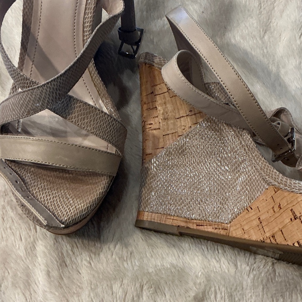 BCBGeneration Beige Strappy Platform Sandals - image 4